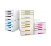 Leitz WOW Cube Drawer Cabinet, 4 Drawers (2 Big and 2 Small) A4 Maxi White/Blue