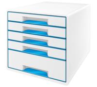 Leitz WOW Drawer Cabinet CUBE 5 Drawer white blue