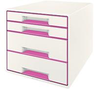 Leitz WOW Drawer Unit 4 52132023 A4+ Plastic Pink 28.7 x 36.3 x 27 cm