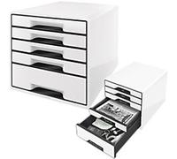 Leitz WOW Drawer Unit Black 5 Drawers 28.7 x 36.3 x 27 cm A4 Maxi