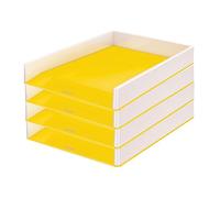 Leitz Wow Duo Colour 53611016 Letter Tray Set of 4 Yellow