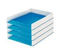 Leitz Wow Duo Colour 53611036 Letter Tray Set of 4 Blue