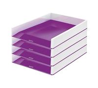 Leitz Wow Duo Colour 53611062 Letter Tray Set of 4 Purple