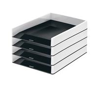 Leitz Wow Duo Colour 53611095 Letter Tray Set of 4 Black