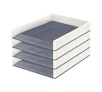 Leitz Wow Duo Colour Letter Tray Set of 4 White 53611001