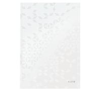 Leitz WOW Notebook A4 Lined, Hardcover, 160 Pages, 80 Sheets of FSC-Certified Paper (80 g/m²), Laminated Cover, Thread Binding, For Office, School or as a Diary, White, 46251001