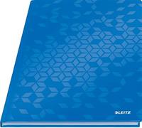 Leitz WOW Notebook A4 Lined, Hardcover, 160 Pages, 80 Sheets of FSC-Certified Paper (80 g/m²), Laminated Cover, Thread Binding, For Office, School or as a Diary, Blue, 46251036