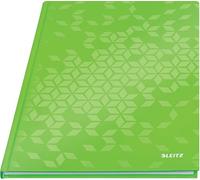Leitz WOW Notebook A4 Lined, Hardcover, 160 Pages, 80 Sheets of FSC-Certified Paper (80 g/m²), Laminated Cover, Thread Binding, For Office, School or as a Diary, Green, 46251054