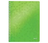 Leitz Wow Notebook A4 Ruled Wirebound Green 80 Sheets