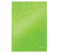 Leitz WOW Notebook A4 ruled with hardcover 80 sheets. Green - Outer carton of 6