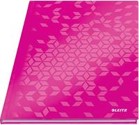 Leitz A4 Hard Cover Notebook, Pink (80 Sheets, Squared Paper, 90 gsm Ivory Paper