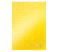Leitz WOW Notebook A5 Lined, Hardcover, 160 Pages, 80 Sheets of FSC-Certified Paper (80 g/m²), Laminated Cover, Thread Binding, For Office, School or as a Diary, Yellow, 46271016