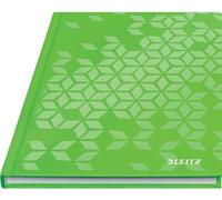 Leitz WOW A5 Ruled Casebound Notebook with Laminated Hardcover Cardboard, 160 Pages / 80 Sheets of FSC Certified Paper (80gsm), 155 x 217 x 14mm, Green, 46271054