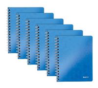 Leitz Wow Notebook A5 Ruled Wire Blue 160 Pages 80 Sheets Pack of 6