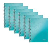 Leitz Wow Notebook A5 Ruled Wire Ice Blue 160 Pages 80 Sheets Pack of 6