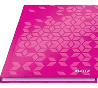 Leitz WOW Notebook A5 Squared, Hardcover, 160 Pages, 80 Sheets of FSC-Certified Paper (80 g/m²), Laminated Cover, Thread Binding, For Office, School or as a Diary, Pink, 46281023