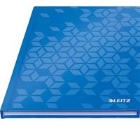 Leitz WOW Notebook A5 Squared, Hardcover, 160 Pages, 80 Sheets of FSC-Certified Paper (80 g/m²), Laminated Cover, Thread Binding, For Office, School or as a Diary, Blue, 46281036