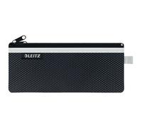 Leitz Wow 2-Pocket Pencil Case, Nylon Zip, Washable, Medium (21 x 8.5cm) - Black, 40120095
