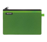 Leitz Wow 2-Pocket Pencil Case, Nylon Zip, Washable, Ideal Storage, Large (23x15cm) - Green