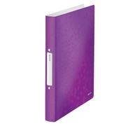 Leitz 2 Ring Binder, Holds up to 190 Sheets, Wow Range, 25 mm Spine, 42570062 - A4, Purple