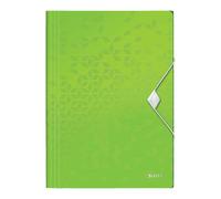 Leitz 3-Flap Folder 45990054 - Flexible Plastic, Holds 150 A4 Sheets, Elastic Closure, Green