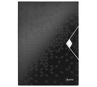 Leitz 3-Flap Folder, Holds up to 150 A4 Sheets, Elastic Closure, Flexible Plastic, Black, WOW Range, 45990095