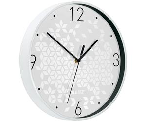 Leitz WOW Quartz Wall Clock, Perfect for Office, Kitchen, Living room and Bathroom, 29 cm - White