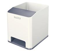 Leitz 53631001 Sound pencil case sound amplification function, WOW, White/Grey
