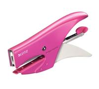 Leitz WOW Stapling Pliers, Uses No. 10 Staples, 15 Sheet Capacity, Metal, Includes Staples, Metallic Pink, 55312023