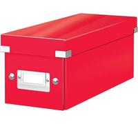 Leitz WOW Click & Store CD Storage Box with LabeL Holder Red