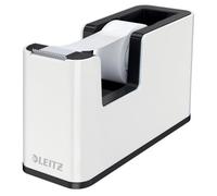 Leitz Wow White Black Plastic Home Office Desktop Stationery Anti-Slip Feet Heavy Base Sharp Cutter One-Handed Use Tape Dispenser
