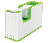 Leitz Wow White Green Plastic Home Office Desktop Stationery Anti-Slip Feet Heavy Base Sharp Cutter One-Handed Use Tape Dispenser