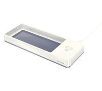 Leitz Wow White Grey Home Office Desktop Table Organiser Accessory Led Usb Auto Shut-Off Wireless Qi-Enabled Smartphone Charger