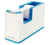 Leitz Wow White Metallic Blue Plastic Home Office Desk Stationery Anti-Slip Feet Heavy Base Sharp Cutter One-Handed Tape Dispenser