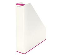 Leitz Wow White Pink Plastic Home Office Desktop Storage Organiser Tidy A4 Paper Document Catalogue Holder Open Top Magazine File