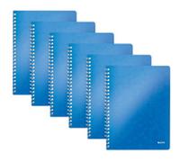 LEITZ Wow Wirebound Notebook A4 Ruled Blue Pack of 6
