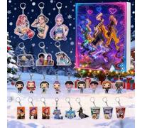 LEIWEIJIE 2025 Korean Idol Arrival Festival Calendar, 24 Hunter Keychains Countdown Toy Calendar, Pop Music Christmas Decorations, Children Adult Teenagers Gifts (A)