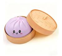 LEIWEIJIE Rainbow Dumplings Sensory Squeeze Toy, Giant Soft Sticky Dough with Steamer, Multicolour Decompression Fidget Toy for Children and Adults (Purple)