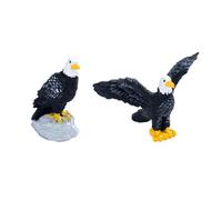 LEIWOOR Mini Bald Eagle Car Dashboard Figurines, 2PCS Detailed American Eagle Statues in Perched & Wing Spread Poses, Resin Ornaments for Car Dashboard, Desk, Office, Home Decor, Gifts for Women Men