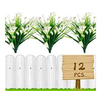 Leixi Artificial Flowers,12Pcs Fake Calla Lily Flowers Plants Outdoor Decor,UV Resistant Faux Plants Plastic Spring Flower Indoor Outside Hanging Planter Home Kitchen Garden Porch Decor (White)