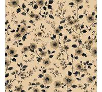 LeIxIaO Chinese Flowers Peel and Stick Wallpaper 3D Printed Retro Yellow for Bedroom Living Room Bathroom Kitchen Removable Decor Wall Mural Paper 17.3"x78.7"