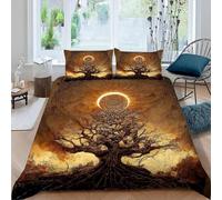 LeIxIaO Double Bedding Life Tree Duvet Cover Set for Boys Girls Adults Moon 3D Printed Quilt Cover Soft Comforter Microfiber With Zipper Closure with 2 Pillowcases