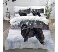 LeIxIaO Double Bedding Newfoundland Duvet Cover Set for Boys Girls Adults Dog Animal 3D Printed Quilt Cover Soft Comforter Microfiber With Zipper Closure with 2 Pillowcases