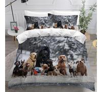LeIxIaO Duvet Cover Double Size Newfoundland 3D Printed Comforter Cover Ultra Soft Hypoallergenic Quilt Cover Dog Animal 3 Piece With Zipper Closure and 2 Pillow Cases 50x75cm