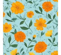 LeIxIaO Marigold Peel and Stick Wallpaper 3D Printed Yellow Flower for Bedroom Living Room Bathroom Kitchen Removable Decor Wall Mural Paper 17.3" x 236"
