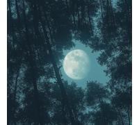 LeIxIaO Moonlight Forest Peel and Stick Wallpaper 3D Printed Retro Landscape for Bedroom Living Room Bathroom Kitchen Removable Decor Wall Mural Paper 17.3" x 197"