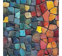 LeIxIaO Removable Peel and Stick Wallpaper 17.3" x 118" Colored Stones Self Adhesive Wallpaper Irregular Mosaic for Drawers Furniture Makeovers Easy to Install Wall Paper