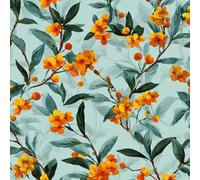 LeIxIaO Removable Peel and Stick Wallpaper 17.3" x 118" Marigold Self Adhesive Wallpaper Yellow Flower for Drawers Furniture Makeovers Easy to Install Wall Paper
