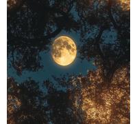 LeIxIaO Removable Peel and Stick Wallpaper 17.3" x 118" Moonlight Forest Self Adhesive Wallpaper Retro Landscape for Drawers Furniture Makeovers Easy to Install Wall Paper