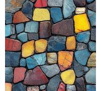 LeIxIaO Removable Peel and Stick Wallpaper 17.3" x 197" Colored Stones Self Adhesive Wallpaper Irregular Mosaic for Drawers Furniture Makeovers Easy to Install Wall Paper